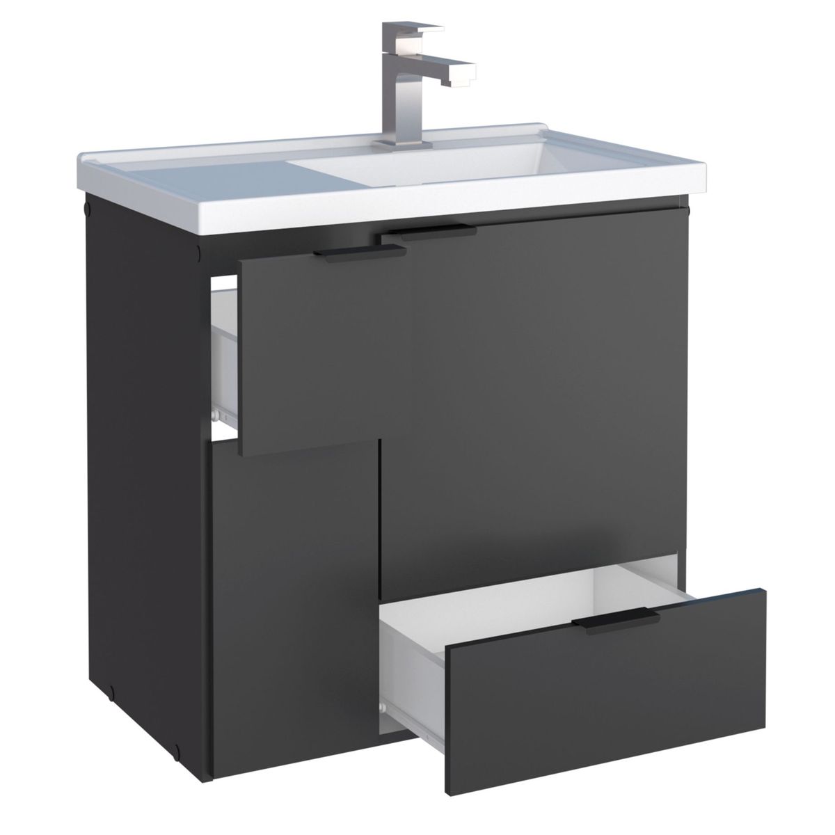 Gabinete para Banheiro com Cuba Orquidea Colors 60cm Preto Cozimax, marca Cozimax - Foto 2