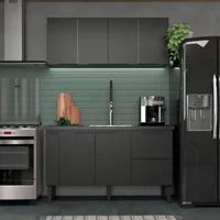 Gabinete em Madeira Cisne 1441mm Preto Pia 150 51,5x144,5x64cm Cozimax