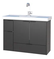 Gabinete de Banheiro em Madeira Orquidea Colors 80 Preto 35x78,8x59cm Cozimax