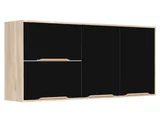 Armário Aéreo em MDF e Madeira Natural Dobradiças com Amortecedores Puxadores Rose Gold Bonatto