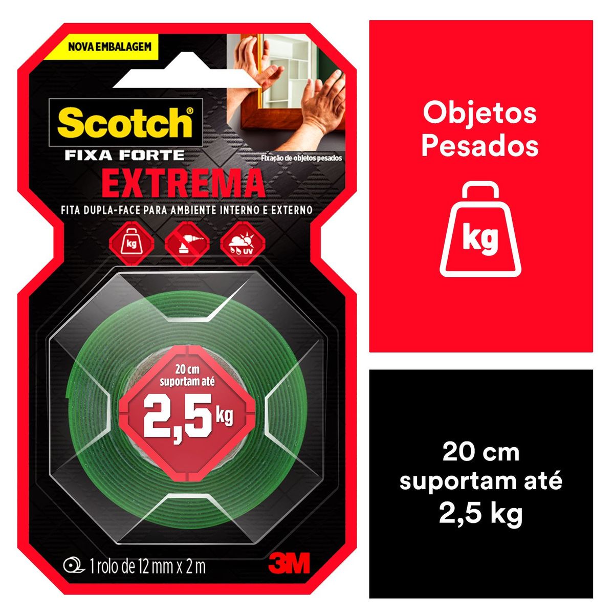 Fixa Forte Extreme 12Mmx2M 3M, marca 3M Scotch - Foto Principal