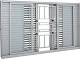 Janela Veneziana Multiflex Alumínio 6 Folhas Com Grade Central 100x200x14cm Aluminium