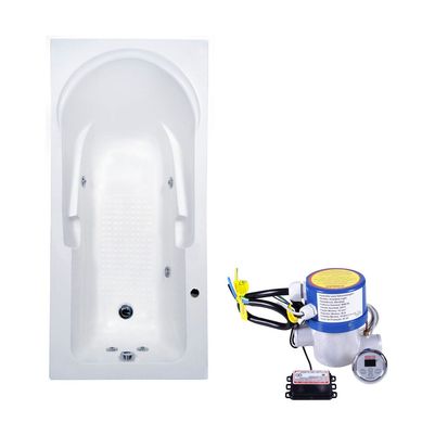Banheira Lamu Acrlica com Hidromassagem 150x80cm e Aquecedor de Hidromassagem, 5000W,220V