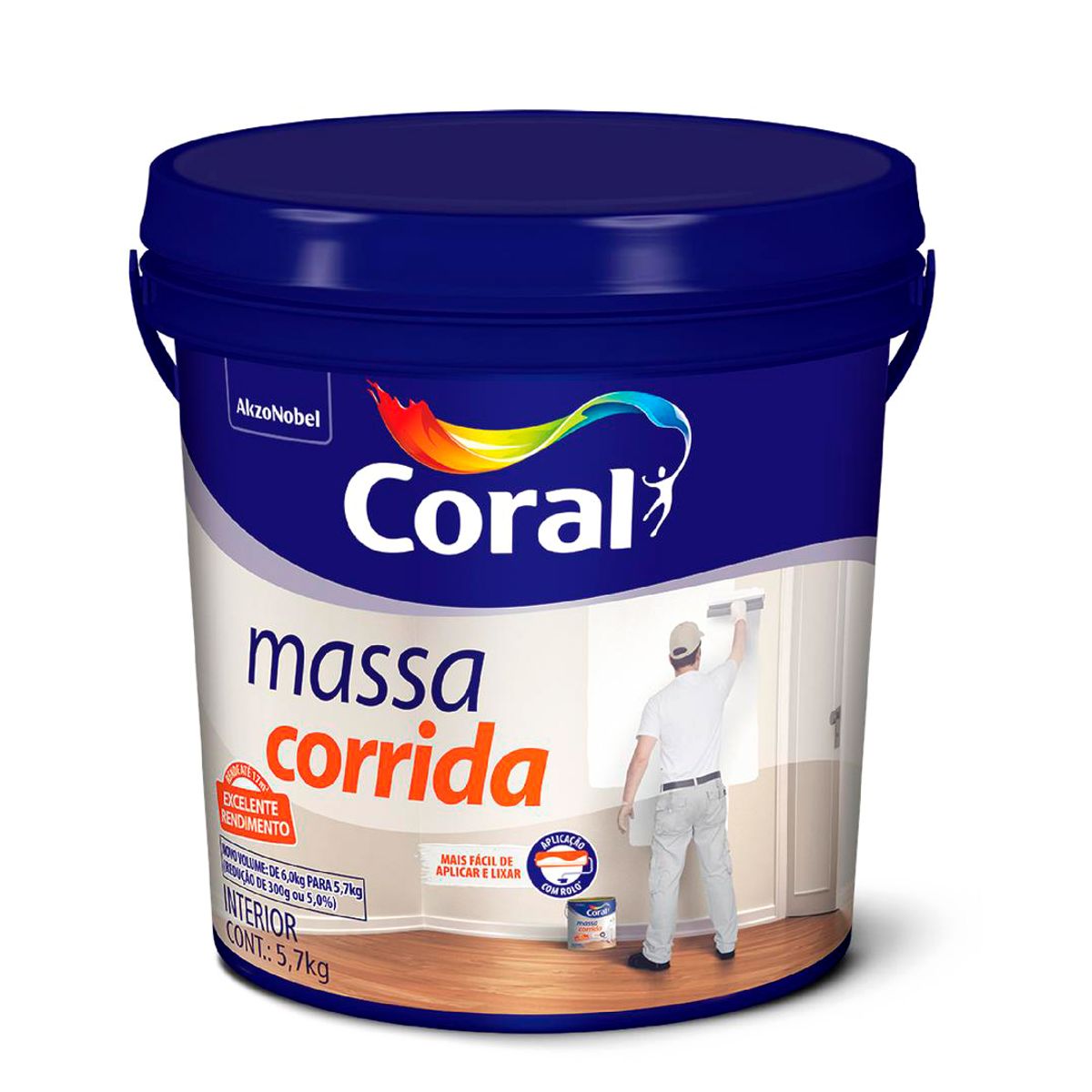 Massa Corrida Gl Plas 5,7Kg Coral, marca Coral - Foto Principal