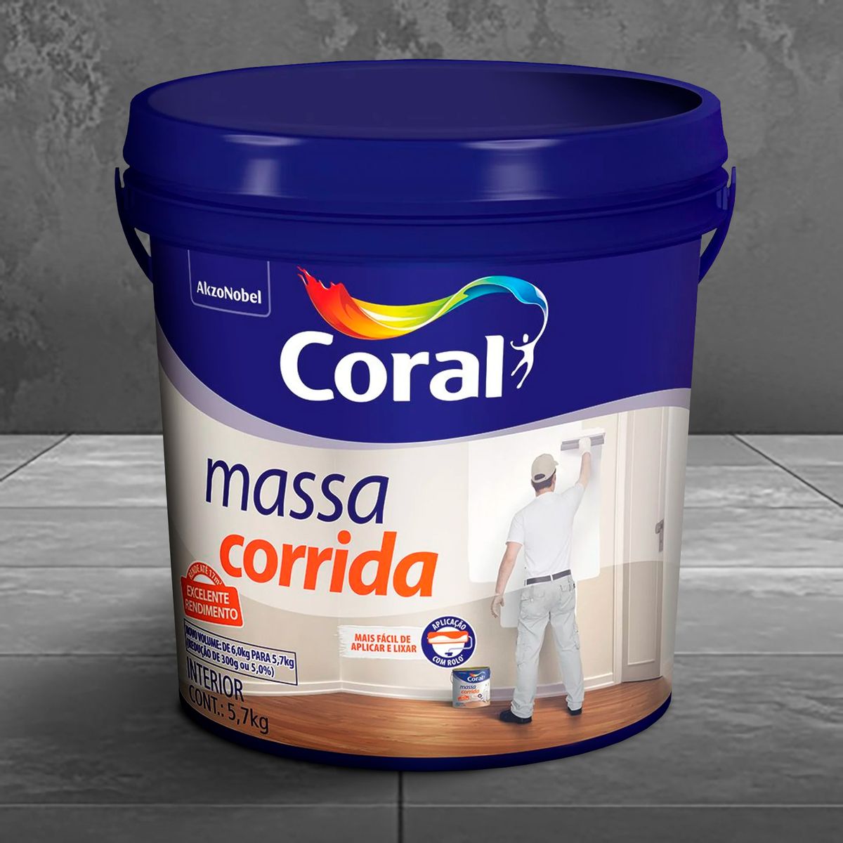 Massa Corrida Gl Plas 5,7Kg Coral, marca Coral - Foto 2