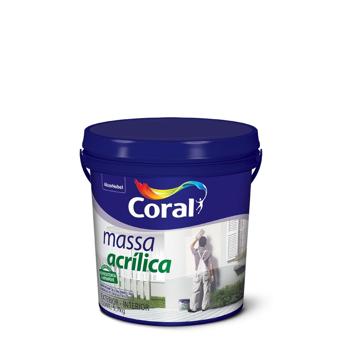 Massa Acrilica Gl Plas 5,7Kg Coral, marca Coral - Foto 2