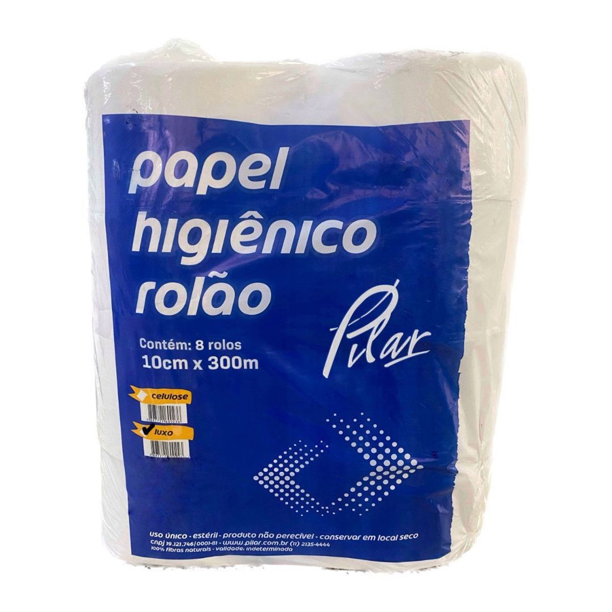 Papel Higiênico Rolão Luxo 300m Pacote com 8 Rolos Pilar, marca Pilar - Foto Principal