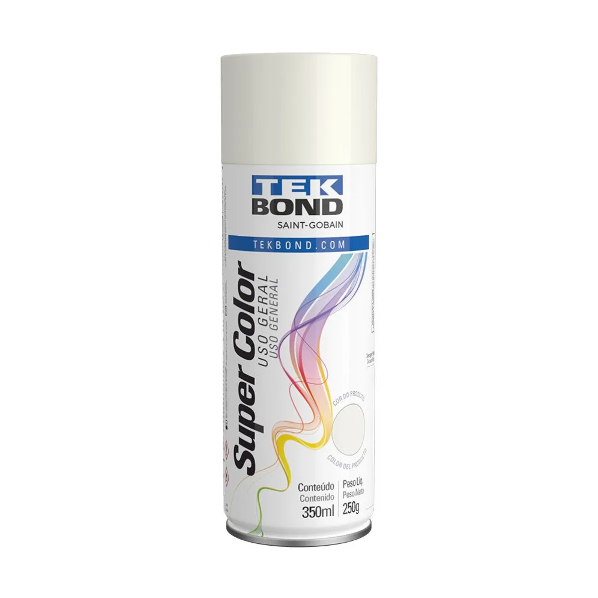 Tinta Spray Branco Brilhante Uso Geral 350ml/250g Tekbond, marca Tekbond - Foto Principal