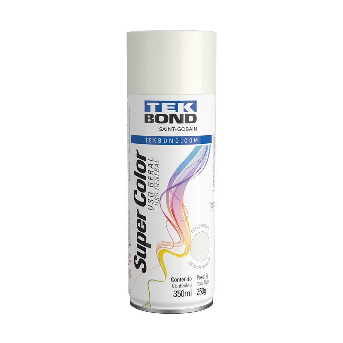 Tinta Spray Branco Brilhante Uso Geral 350ml/250g Tekbond, marca Tekbond - Foto Principal