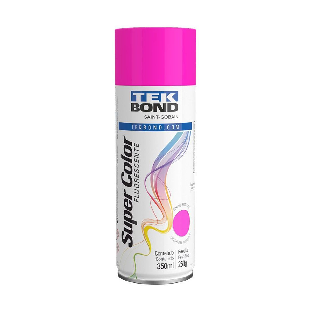 Tinta Spray Rosa Fluorescente 350ml/250g Tekbond, marca Tekbond - Foto Principal