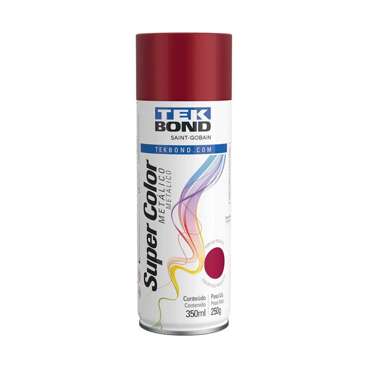 Tinta Spray Vermelho Metálico 350ml/250g Tekbond, marca Tekbond - Foto Principal
