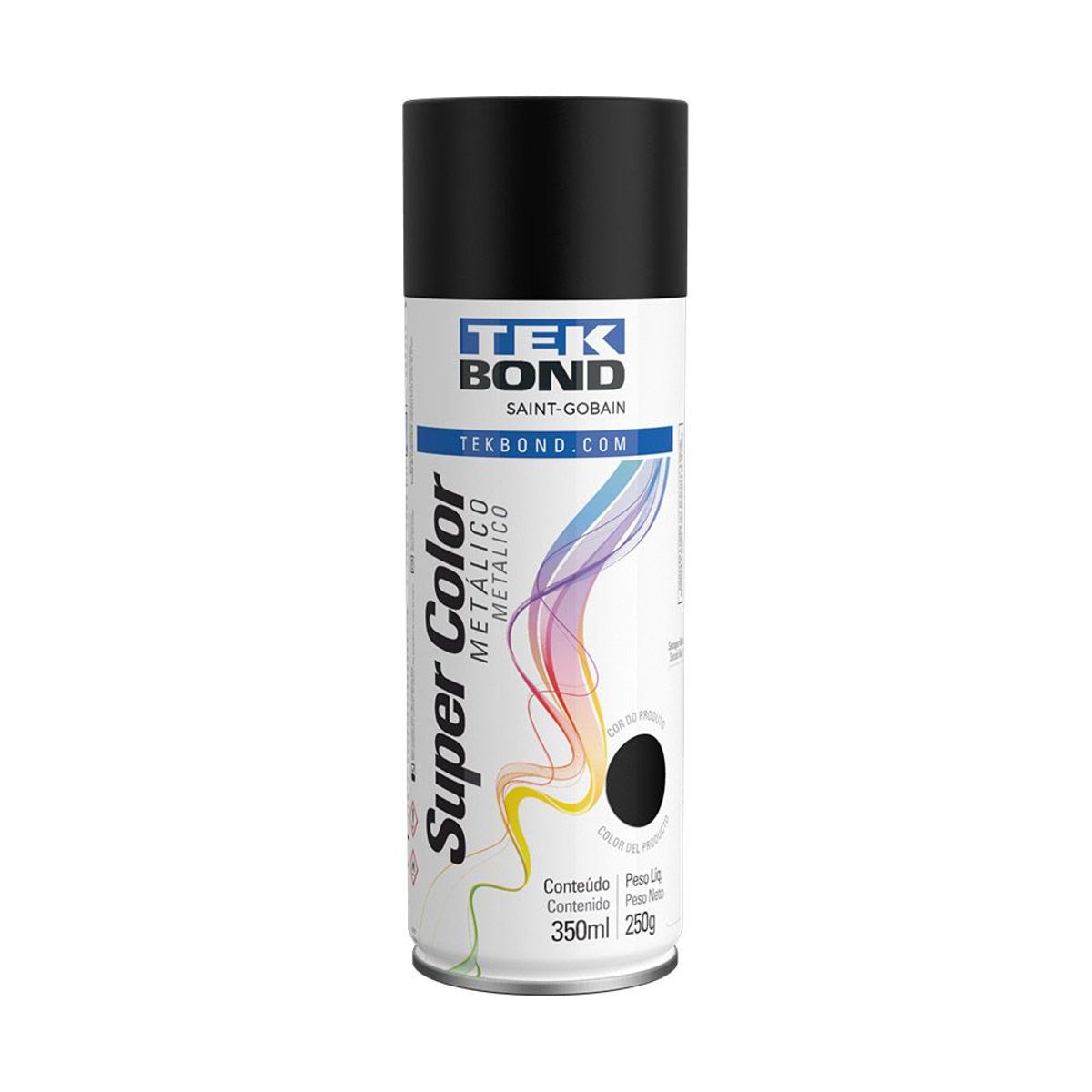 Tinta Spray Preto Metálico 350ml/250g Tekbond, marca Tekbond - Foto Principal