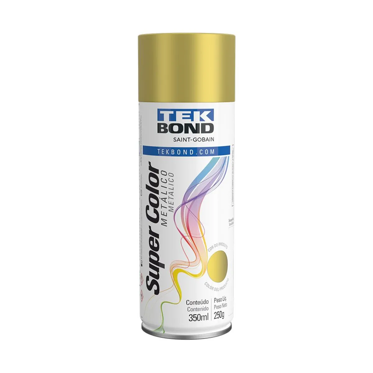 Tinta Spray Dourado Metálico 350ml/250g Tekbond, marca Tekbond - Foto Principal