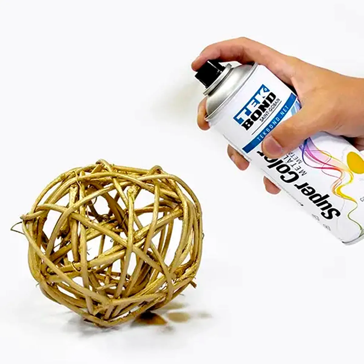 Tinta Spray Dourado Metálico 350ml/250g Tekbond, marca Tekbond - Foto 2