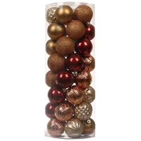 Conjunto com 40 bolas 6cm vermelha/dourada D3