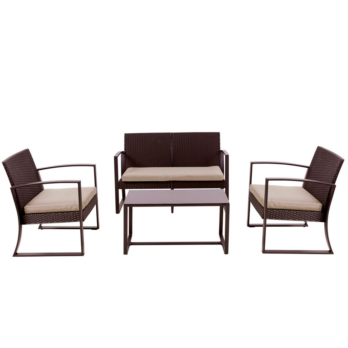 Conjunto Estar Rattan Mendoza 4 Peças, marca Just Home Collection - Foto Principal