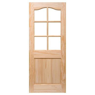 Puerta Pino 2 Paneles 6 Vidrios con Vidrio