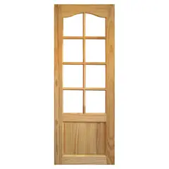 MULTIMARCA - Puerta Pino 2 Paneles 8 Vidrios con Vidrio