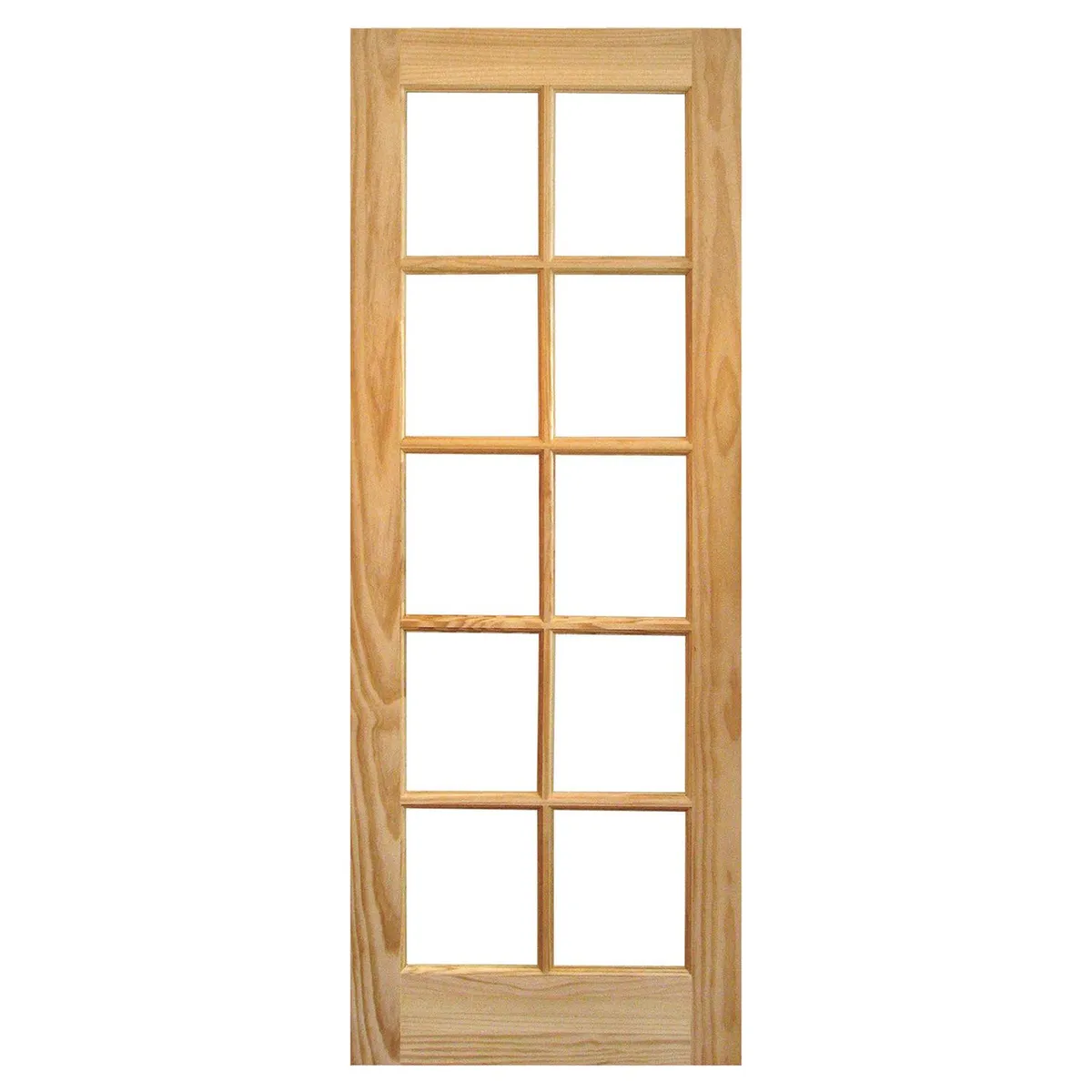 HOLZTEK - Puerta Pino 2 Paneles 10 Vidrios con Vidrio