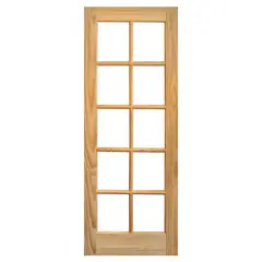 MULTIMARCA - Puerta Pino 2 Paneles 10 Vidrios con Vidrio