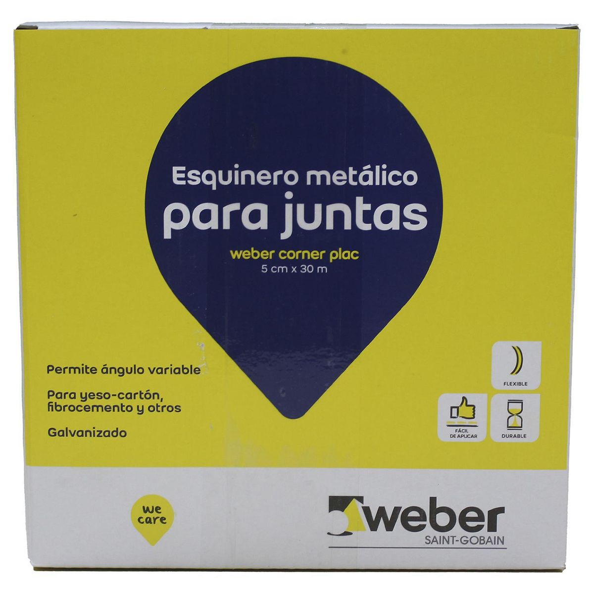 WEBER - Esquinero Metálico Flexible En Rollo 5cm x 30m