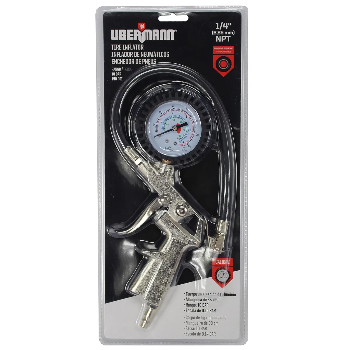 UBERMANN - Válvula para inflar con manómetro