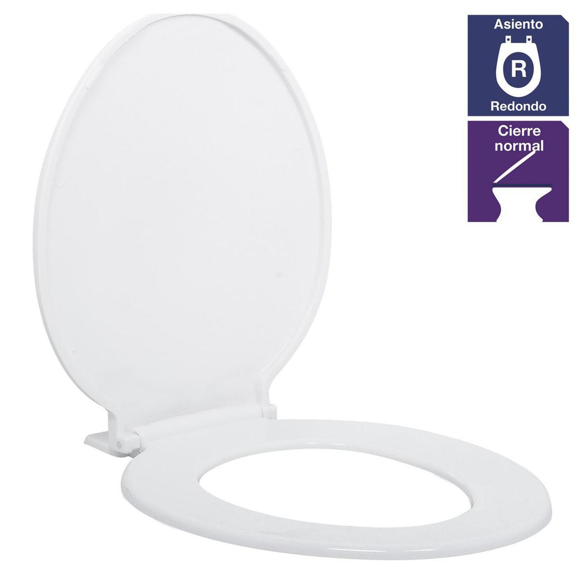 FANALOZA - Asiento WC Redondo Plástico Blanco