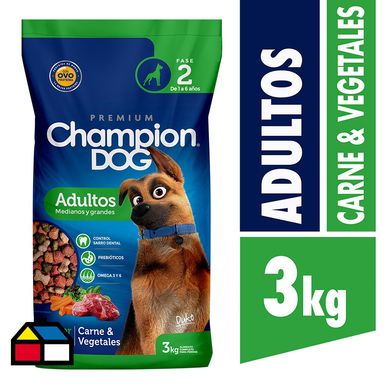 Alimento seco para perro adulto 3 kg carne y vegetales