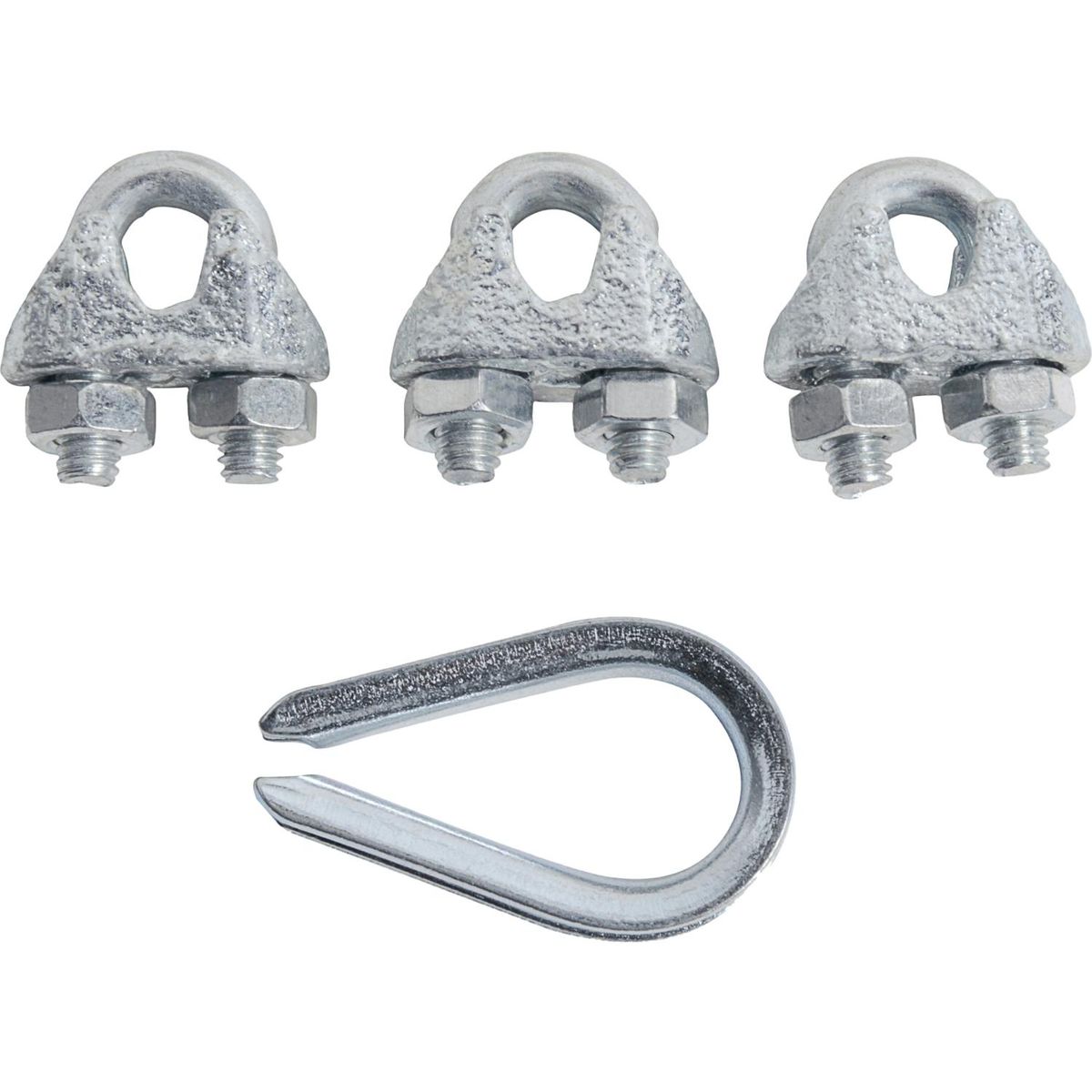 FIXSER - 3 abrazaderas y 1 guardacabo 1/8"