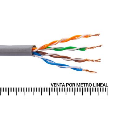 Cable UTP Categora 5E Unifilar Gris Metro Lineal