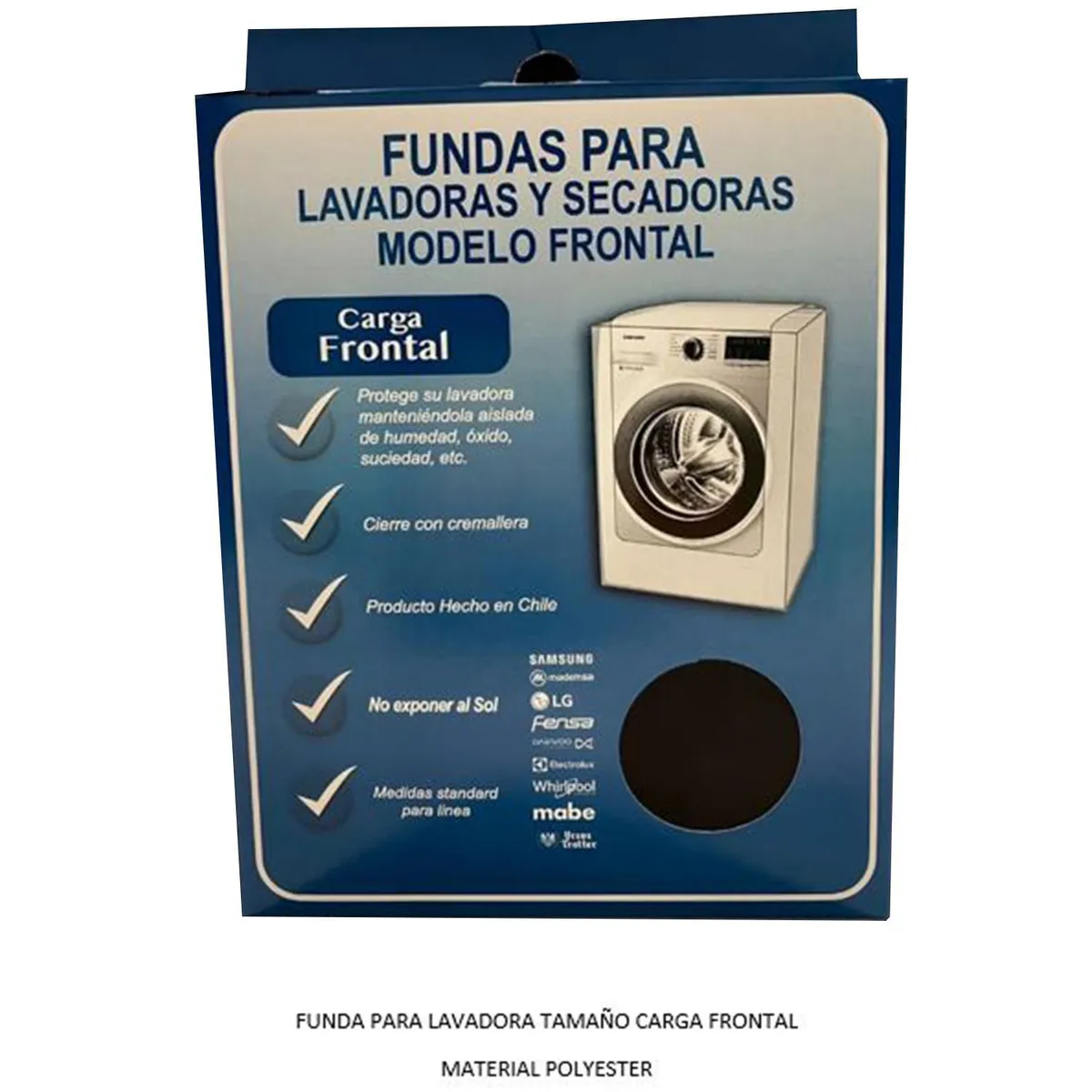 HAPPY WASH - Funda para Lavadora Frontal de 5 kg Rectangular 65x68x99 cm Tela Blanco