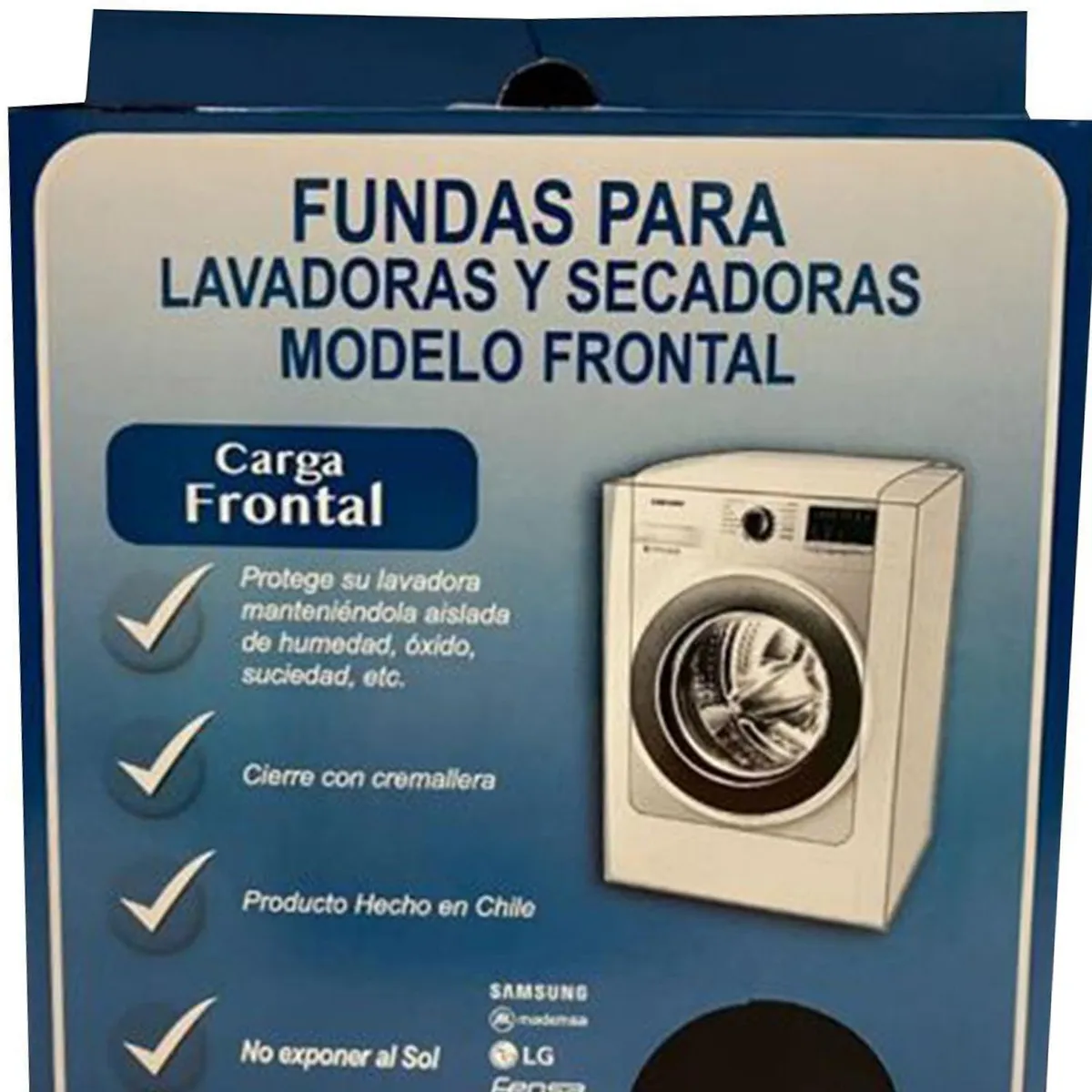 HAPPY WASH - Funda para Lavadora Frontal de 5 kg Rectangular 65x68x99 cm Tela Blanco