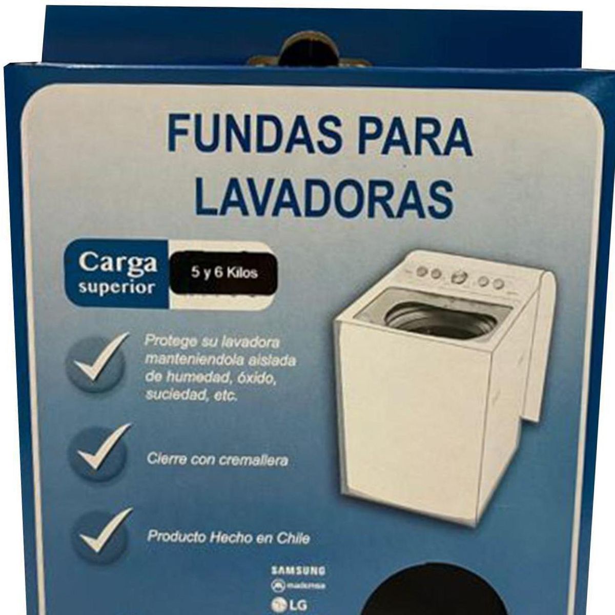 HAPPY WASH - Funda para Lavadora Superior de 5-6 kg Rectangular 65x68x99 cm Tela Blanco