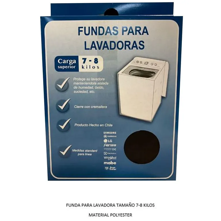 Funda para lavadora superior de 7-8 kg textil blanco