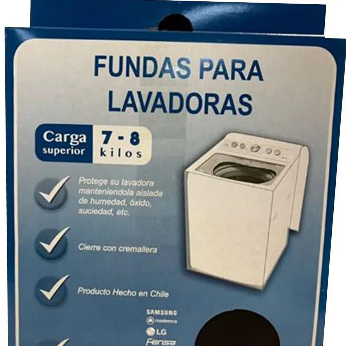 HAPPY WASH - Funda para Lavadora Superior de 7-8 kg Rectangular 65x68x99 cm Tela Blanco
