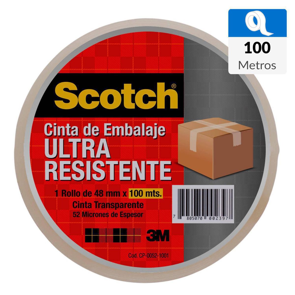 SCOTCH - Cinta Adhesiva para Embalaje Ultraresistente 48 mm x 100 m