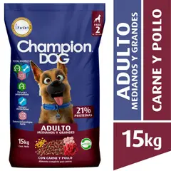 CHAMPION DOG - Alimento para Perro Adulto Carne y Pollo 15 kg