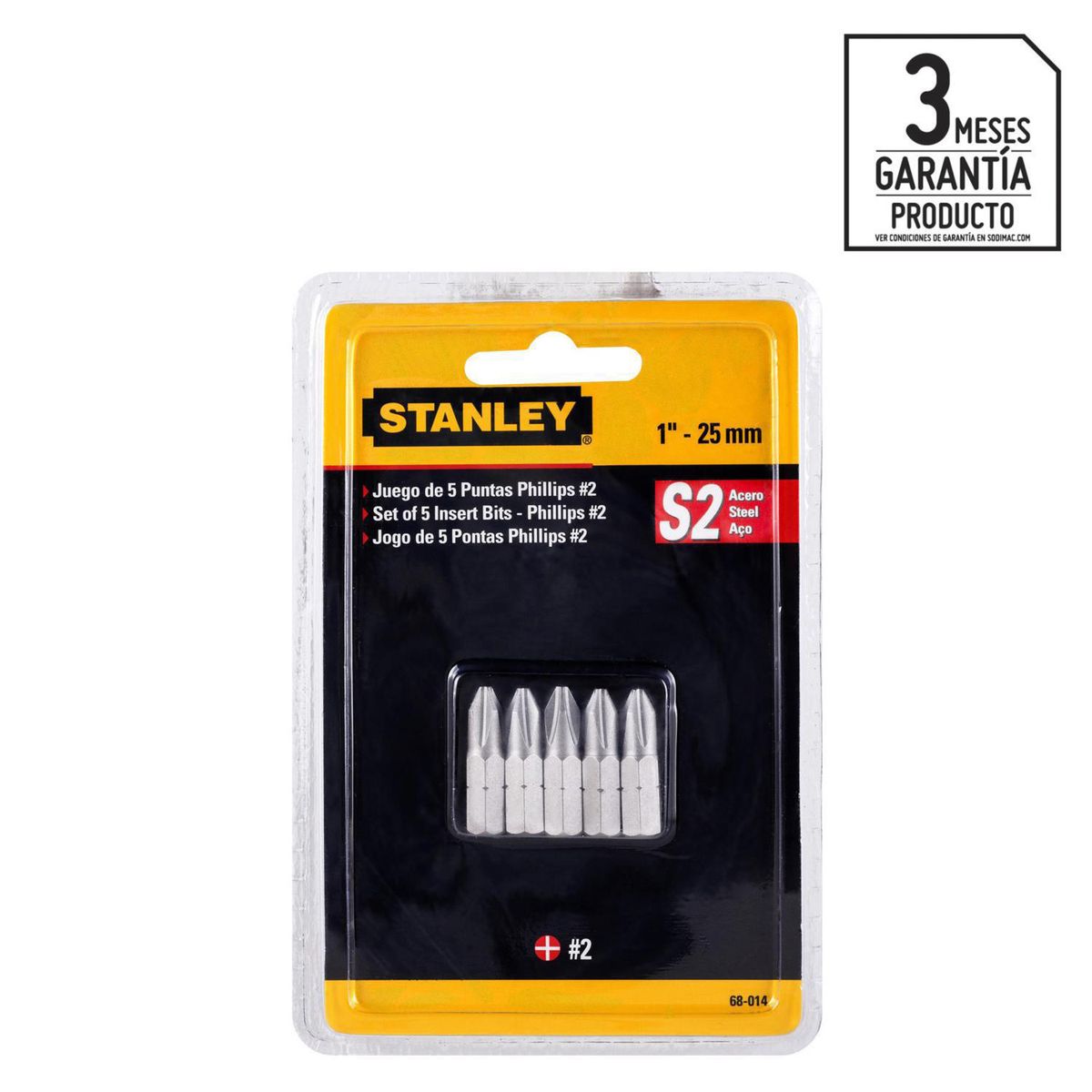 STANLEY - Set de puntas para destornillador Phillips #2 5 unidades
