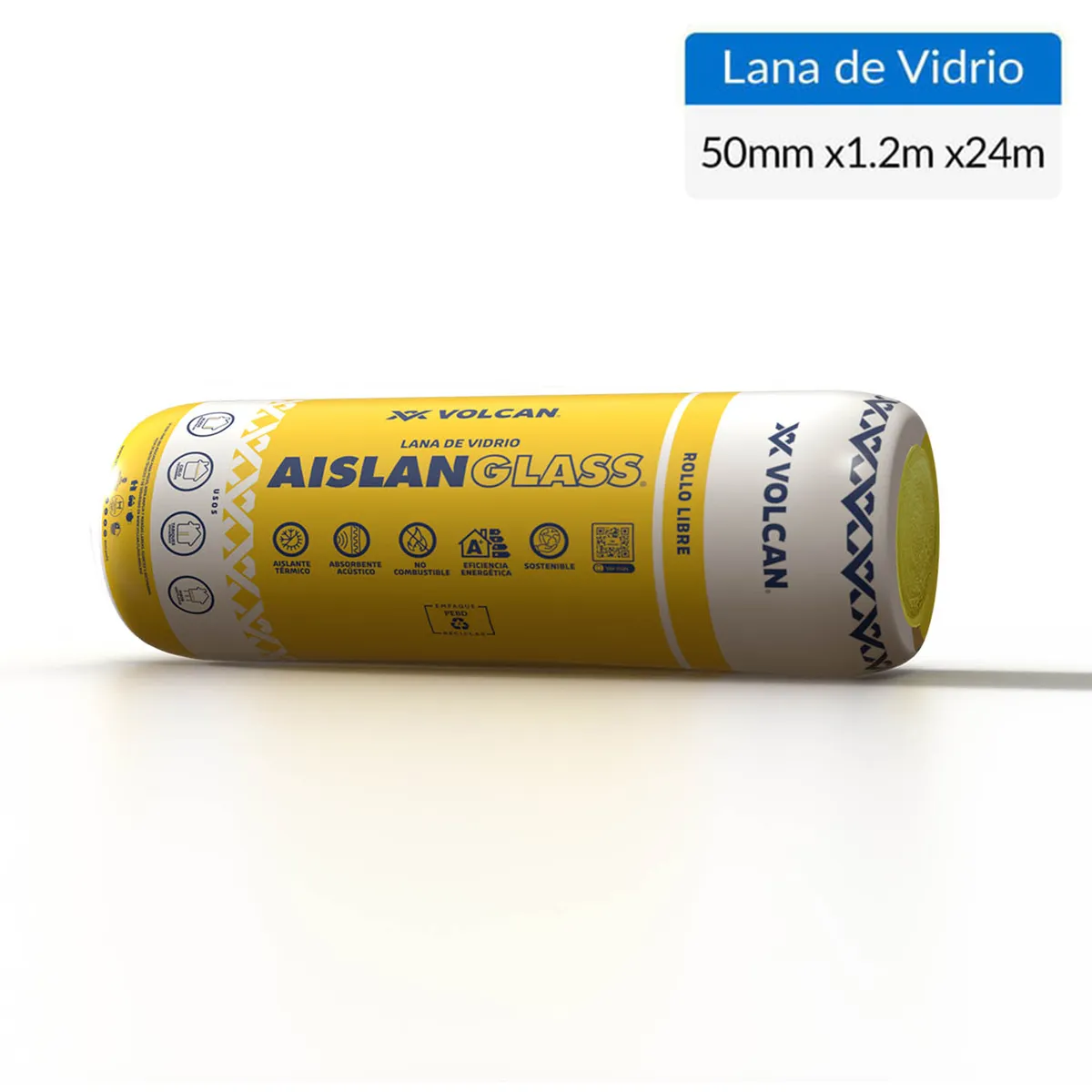 AISLANGLASS - Lana de vidrio R122 libre 50mm 1,2x24m 1 rollo