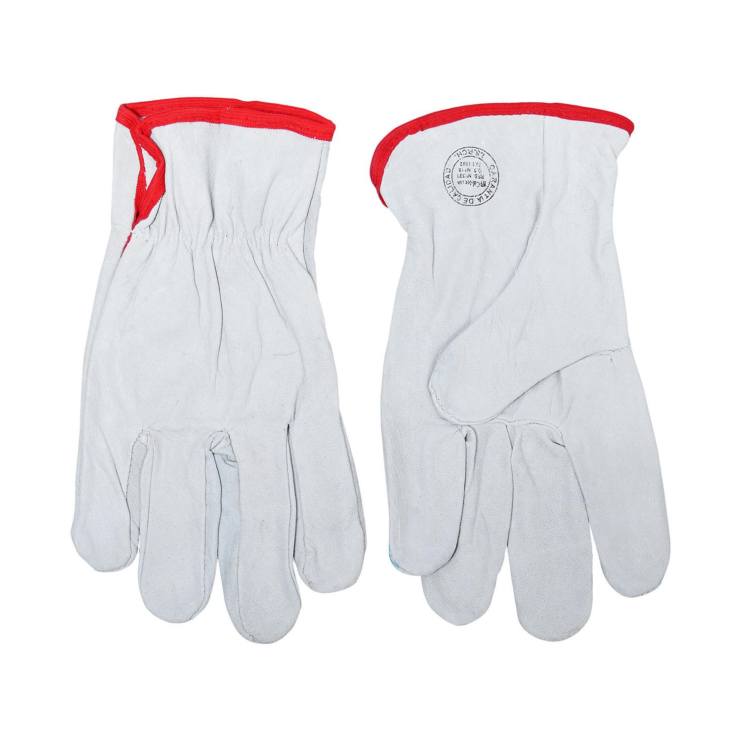 PROPAC - Guantes Pack 10 Pares Supervisor de Cuero Talla única Blanco
