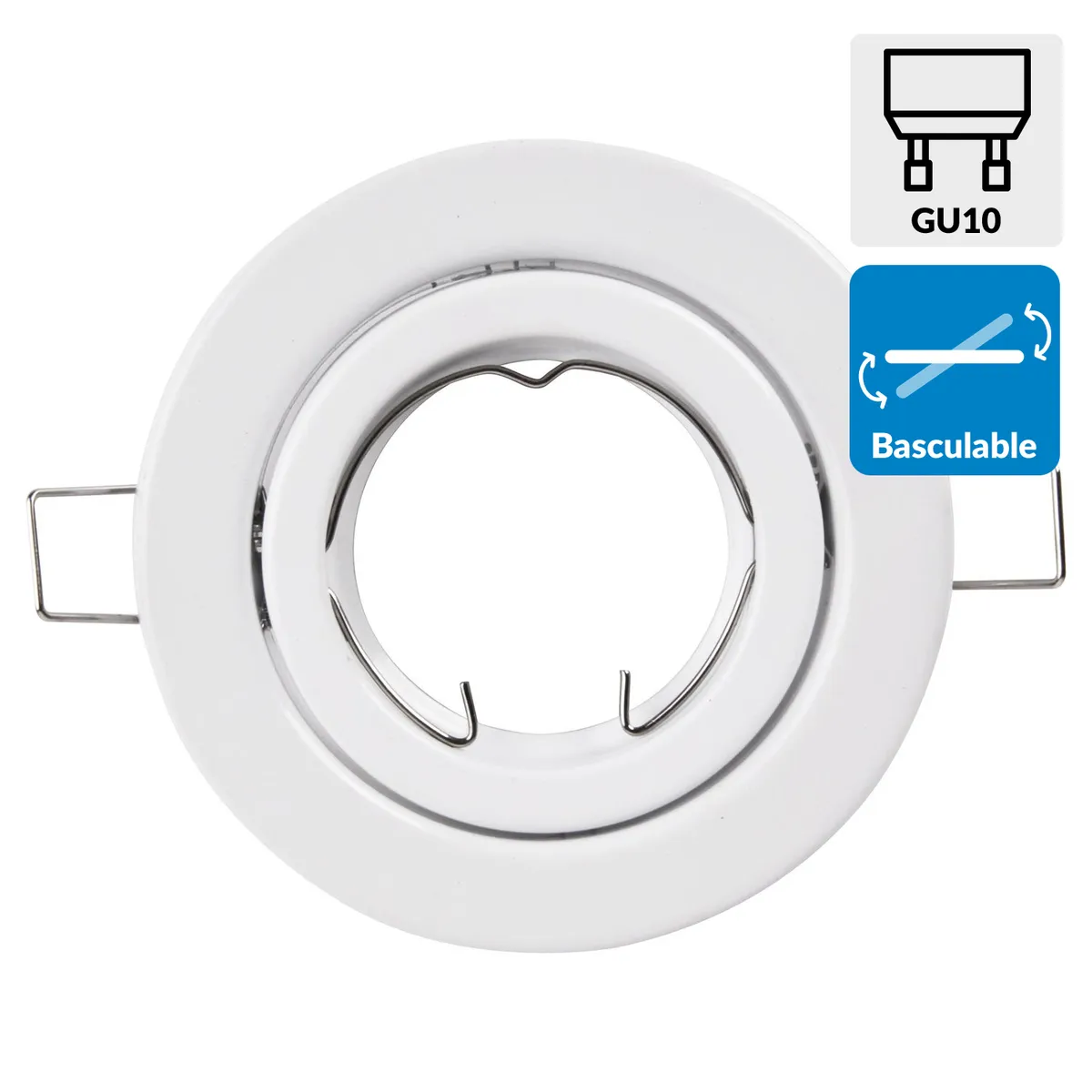 BP ILUMINACION - Foco Empotrado Basculante Metal Blanco 50 GU10 W 10 cm