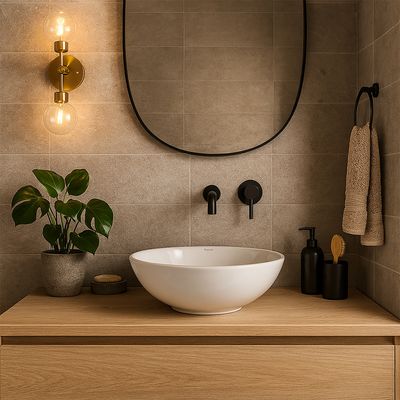 Imagen 2 del producto Lavamanos Forma Redonda Loza 40x16x40 cm