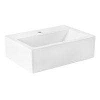 Lavamanos Forma Rectangular Loza 42.5x14.2x32 cm Blanco