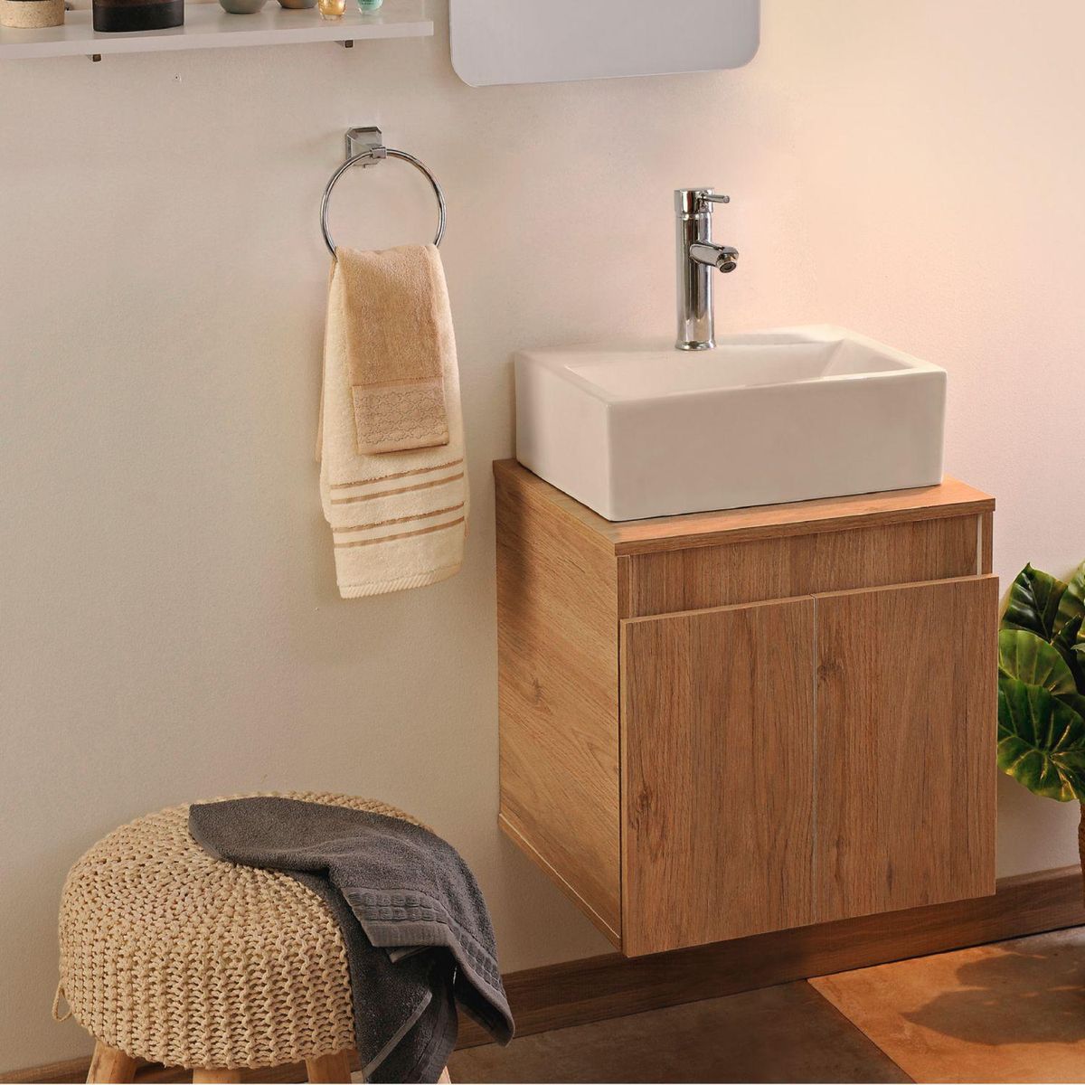 SENSI DACQUA - Lavamanos Forma Rectangular Loza 42.5x14.2x32 cm Blanco