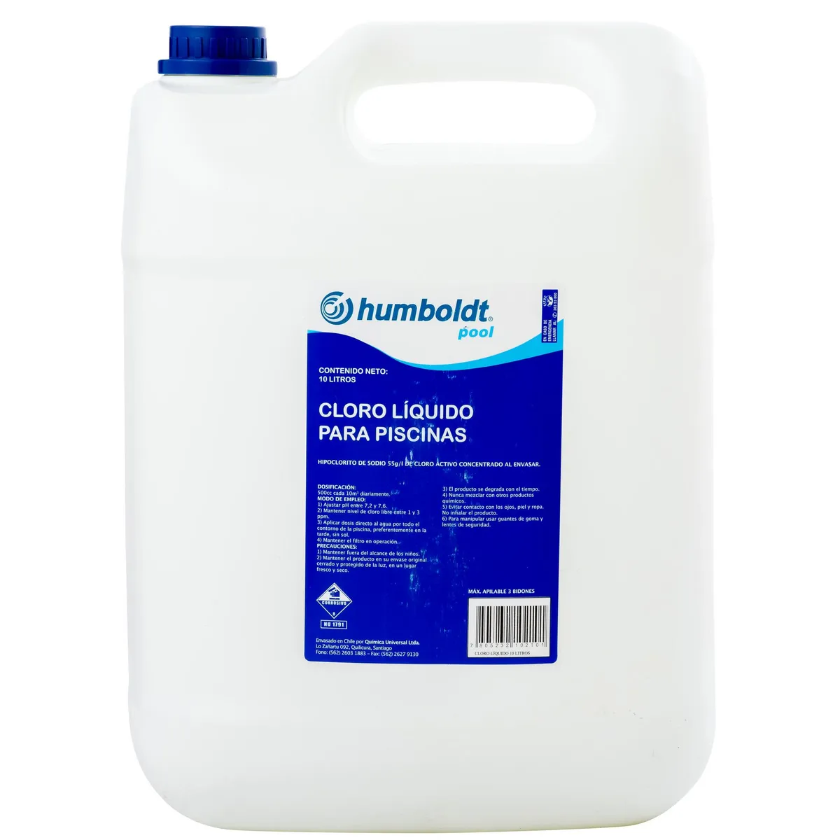 HUMBOLDT - Cloro para Piscinas Líquido 10 l Bidón