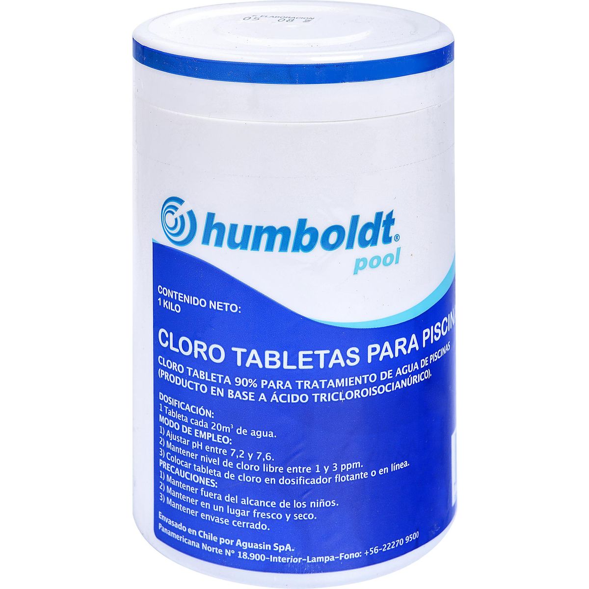 HUMBOLDT - Cloro para Piscinas Tableta 1 kg Frasco (plástico/vidrio)