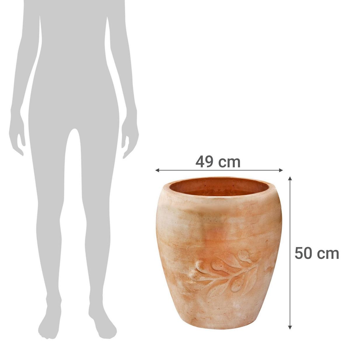 JUST HOME COLLECTION - Macetero de arcilla sin borde terracota