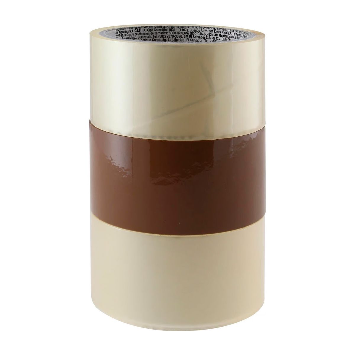 3M - Pack de 3 cintas para embalaje 48mm x 30 metros 2 Transparente 1 Café