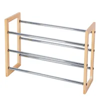 Zapatera Extensible Madera 3 Nivel(es) 63x45x21 cm Natural/Cromo