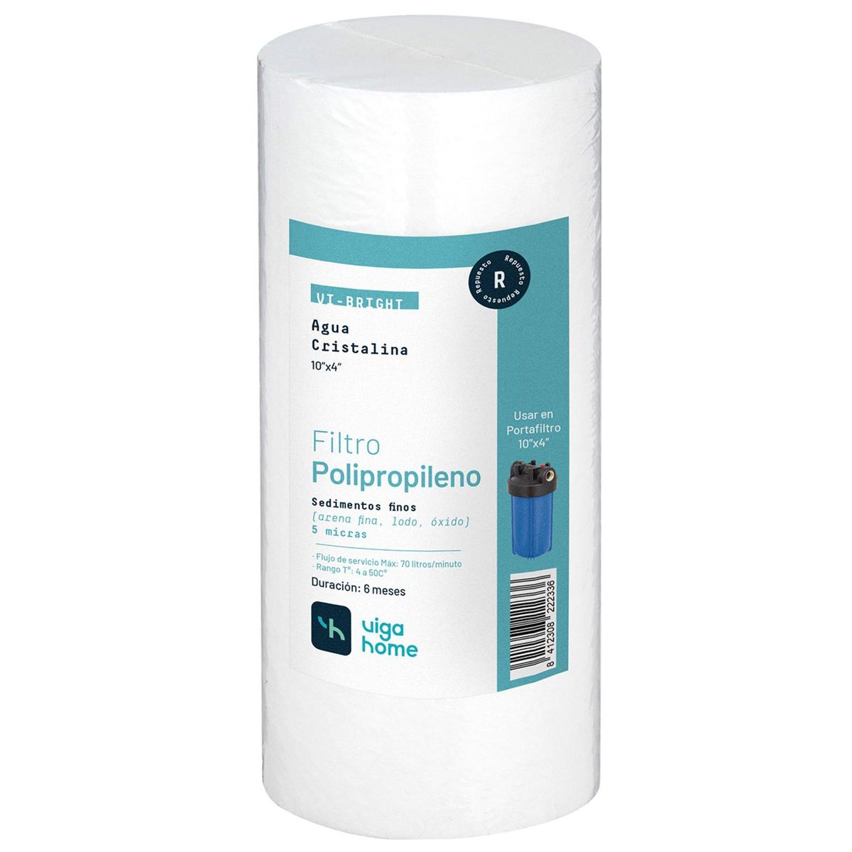 VIGAHOME - Filtro purificador de agua 10'x4' 5 micras